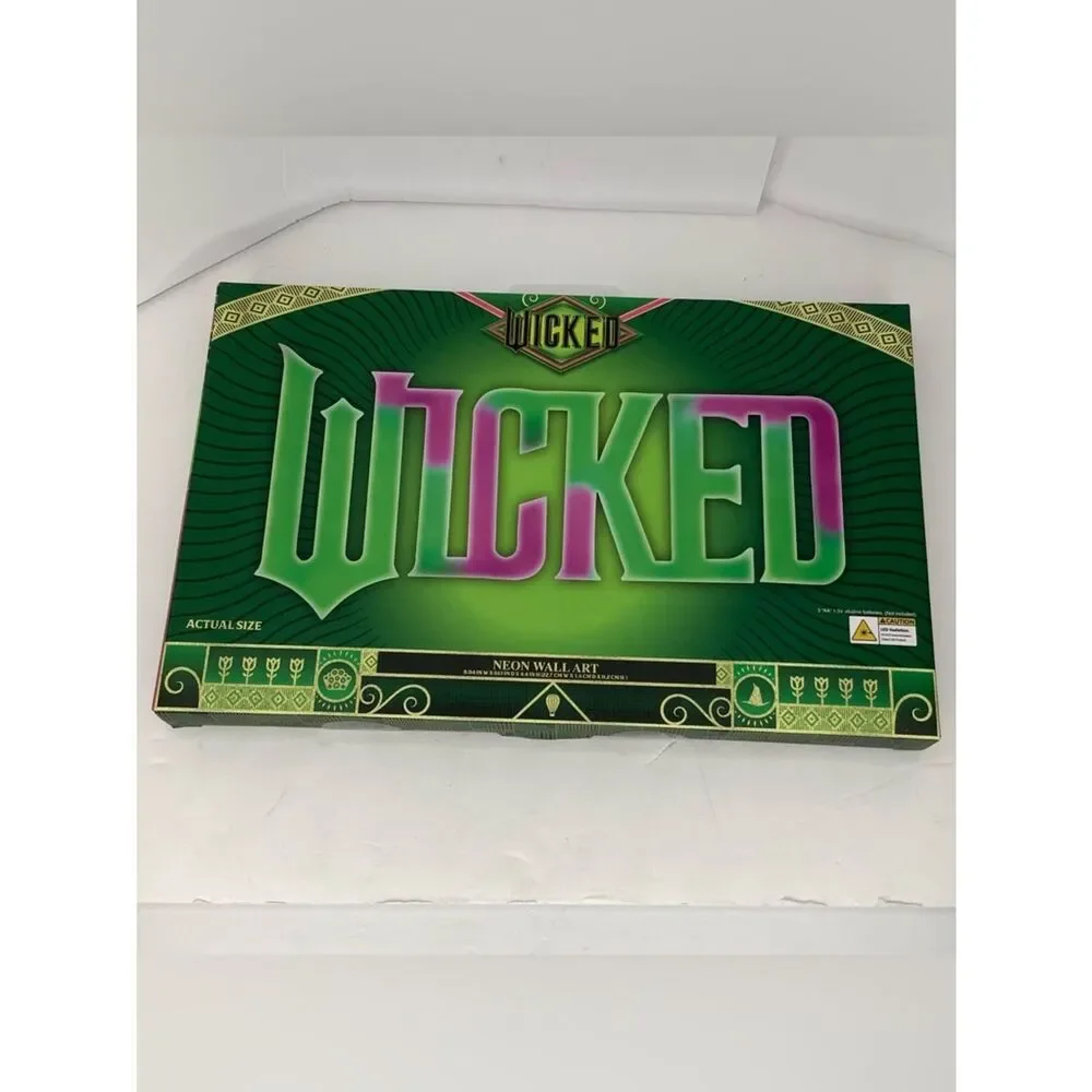 New Wicked Neon Wall Art Sign Green Purple